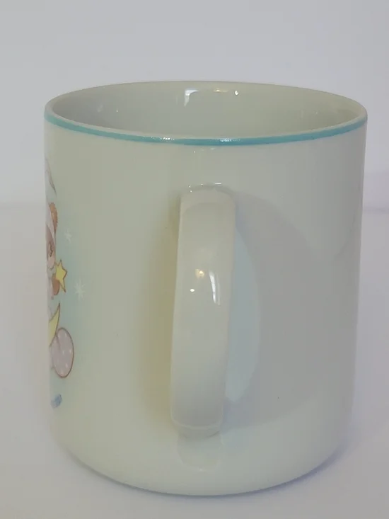 SLEEP TIME Bear Wallace Berrie on Moon Ceramic Mug - Pastel Yellow & Light Blue - Picture 5 of 5